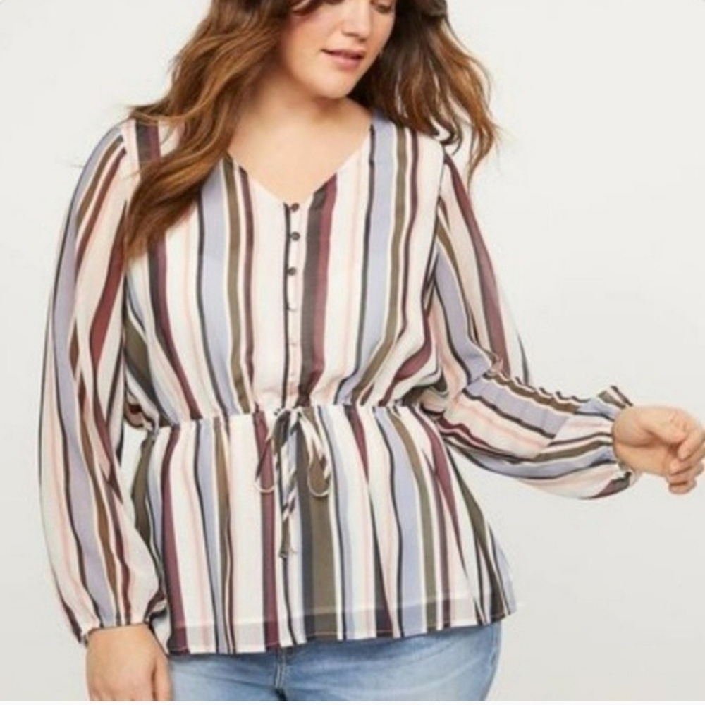 Lane Bryant Cinched Waist Blouse Size 18 NWT
